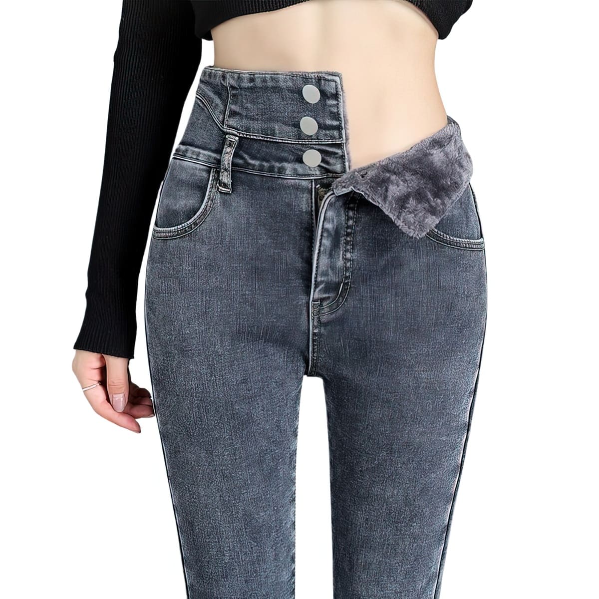 Lively® Vêtements automn & hiver Bleu Gris / 32 Jeans en laine polaire | Lively™